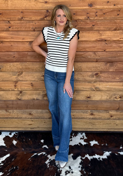 The Ruffled Striped Top