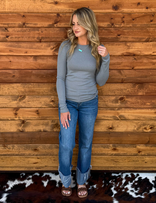 Fall Basic Top *Pebble