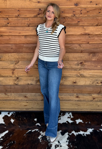The Ruffled Striped Top