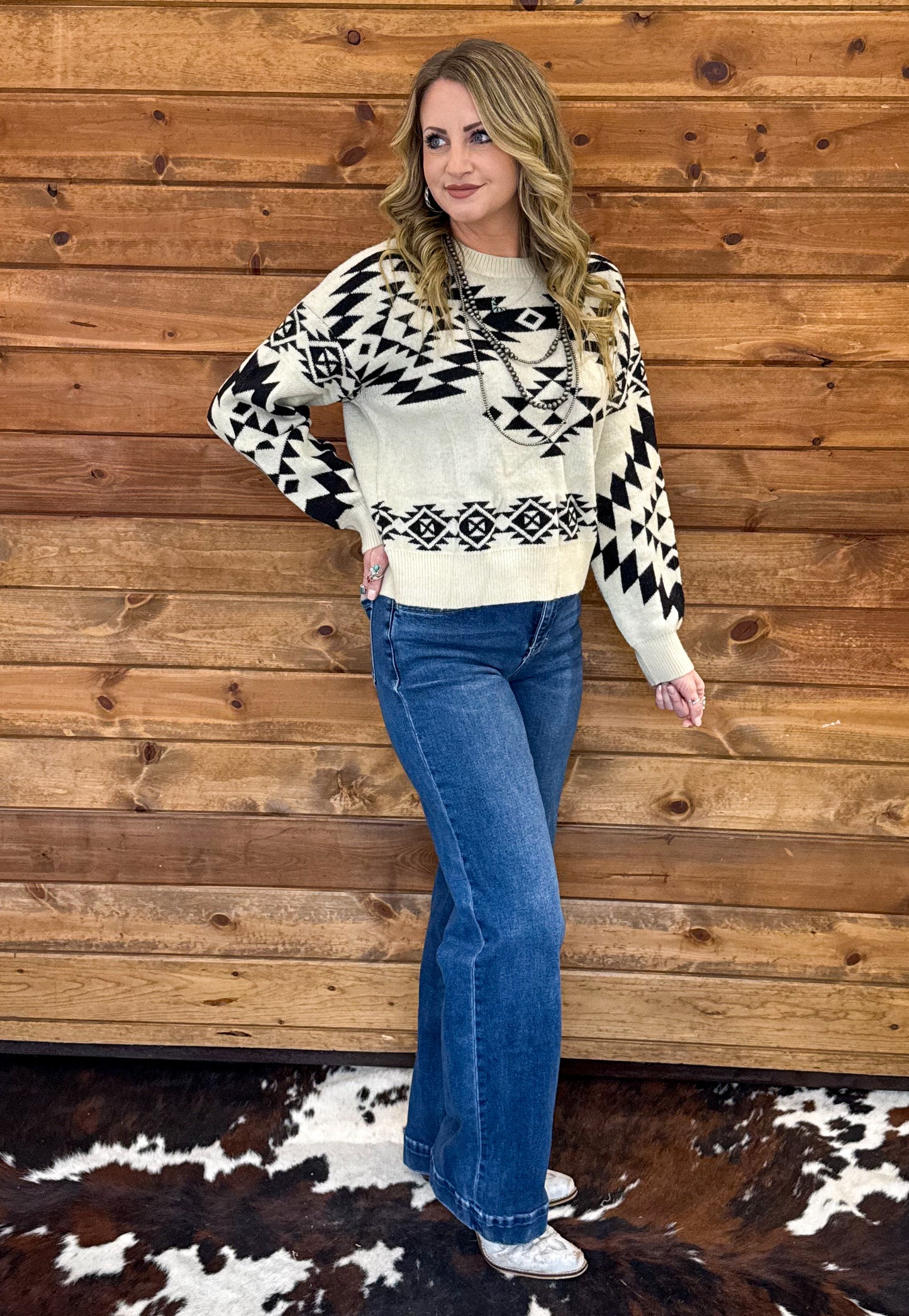 Southern Aztec Sweater *Ivory