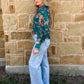 Wagon Wheel Sheer Blouse *Turquoise
