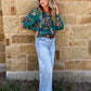 Wagon Wheel Sheer Blouse *Turquoise