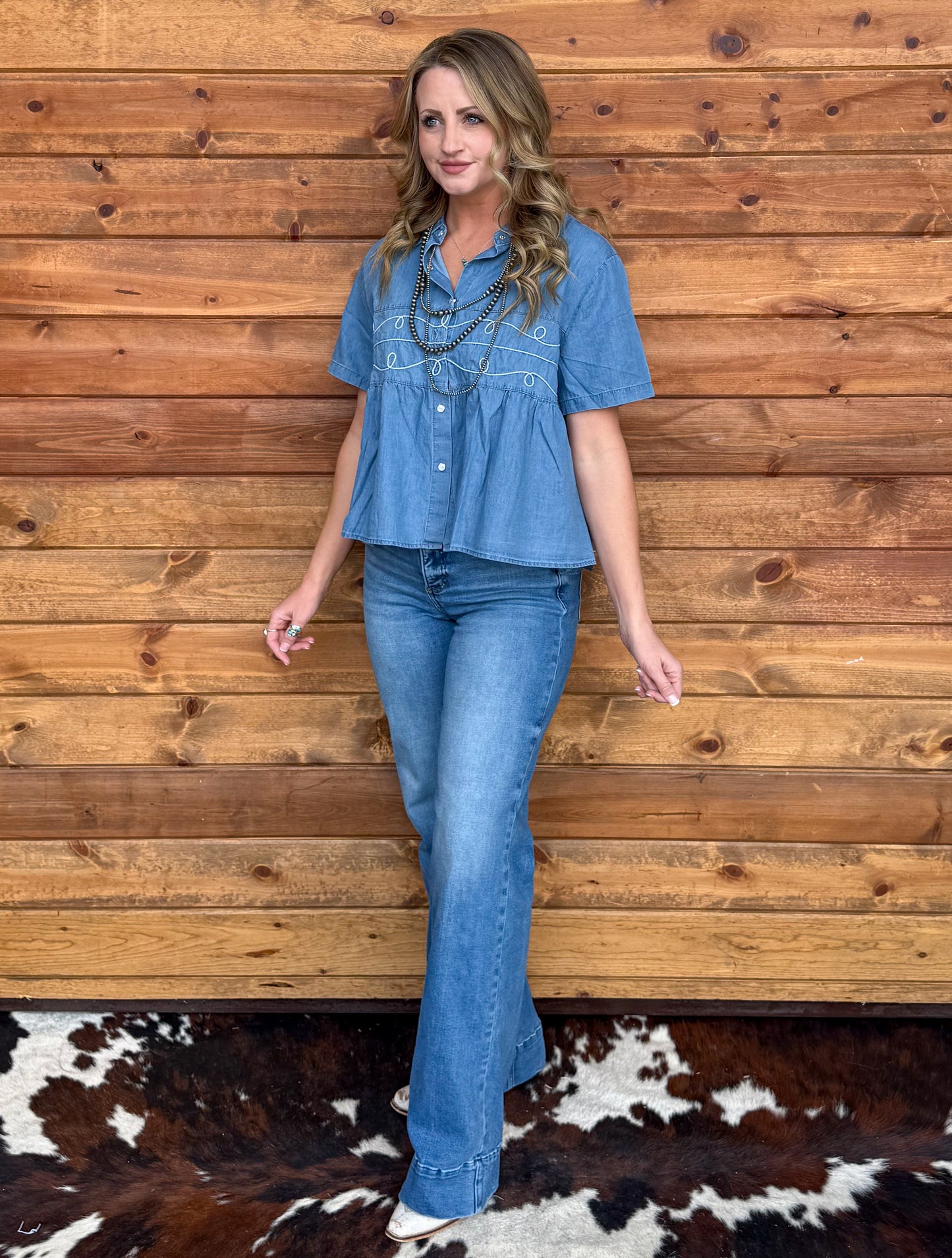 Loopty Lou Blouse *Denim