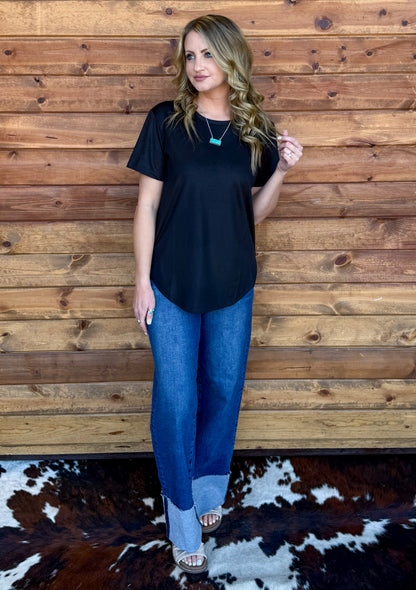 Swanky Leather Top *Midnight