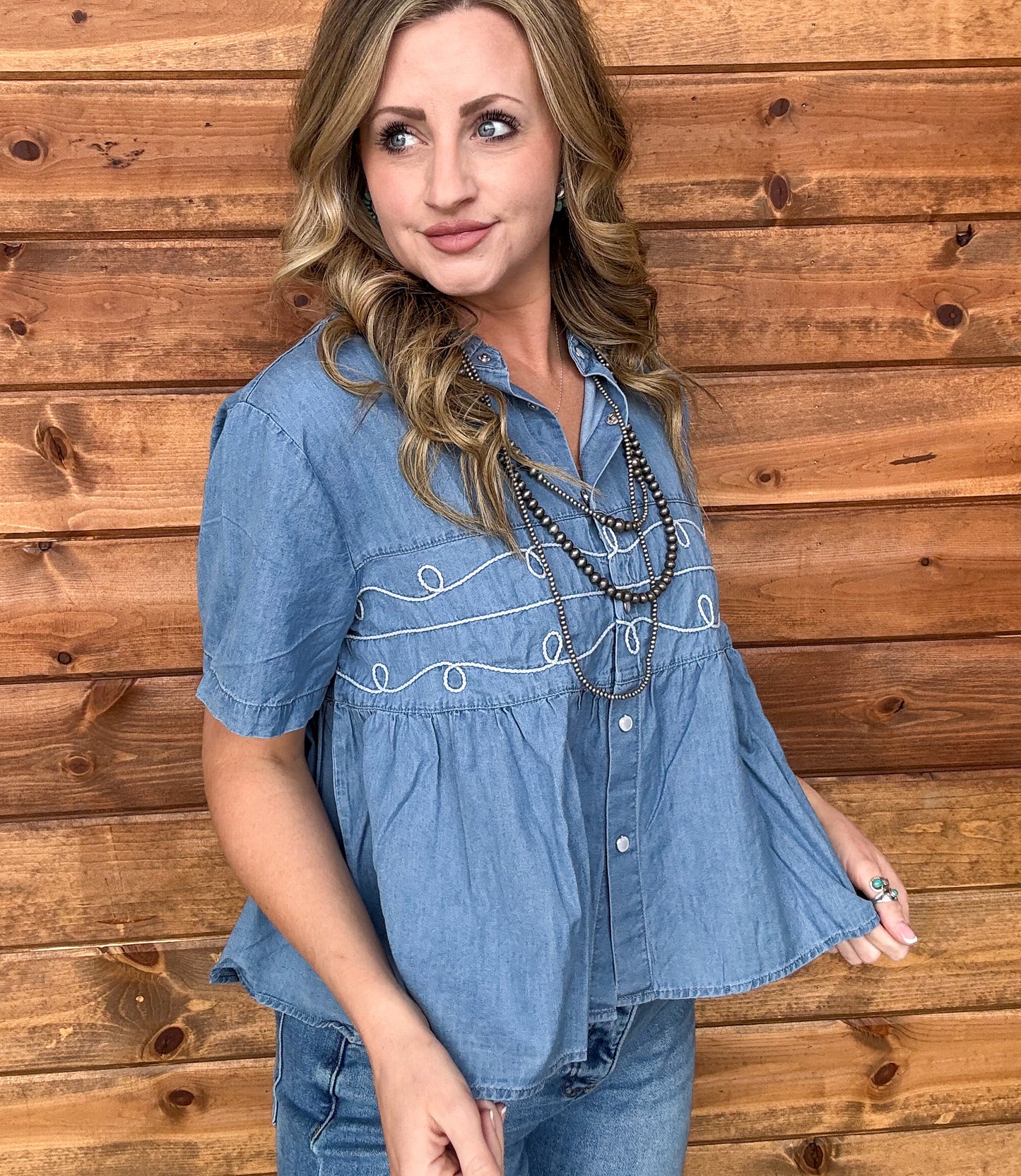 Loopty Lou Blouse *Denim