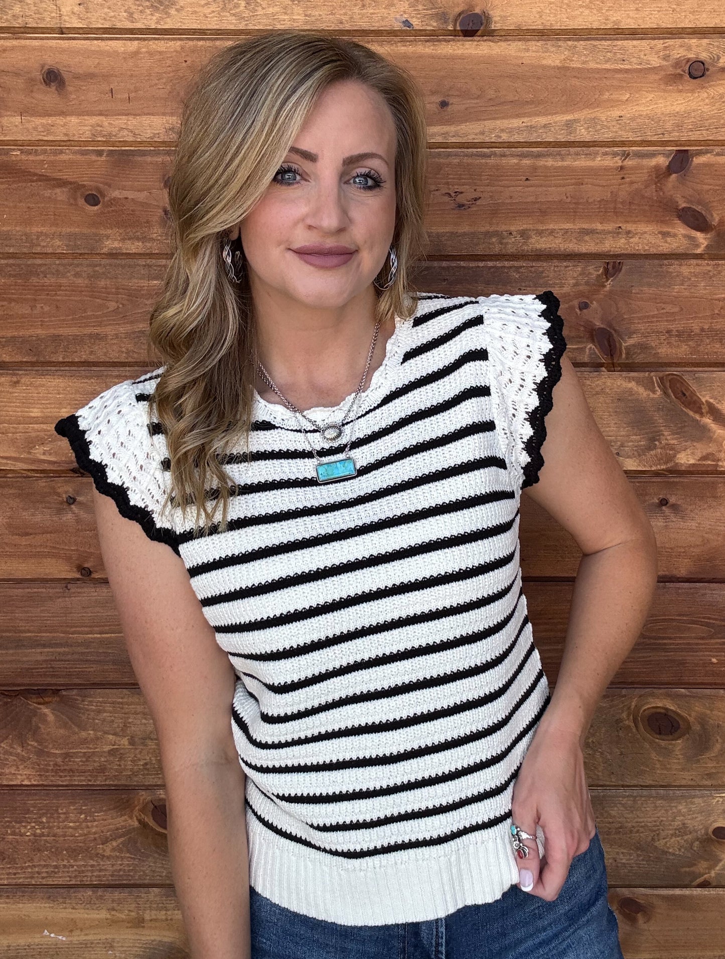 The Ruffled Striped Top