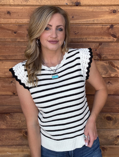 The Ruffled Striped Top