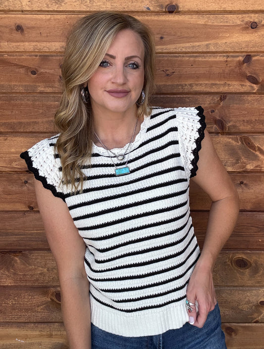 The Ruffled Striped Top