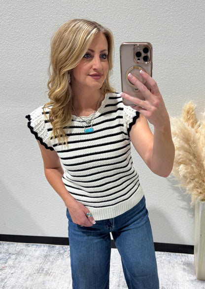 The Ruffled Striped Top
