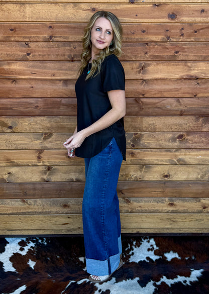 Swanky Leather Top *Midnight