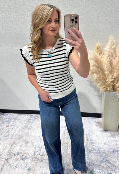 The Ruffled Striped Top