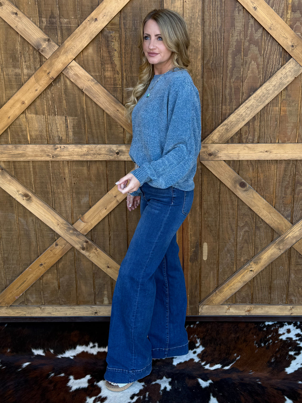 The Chenille Sweater *Blue