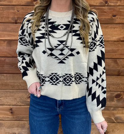 Southern Aztec Sweater *Ivory