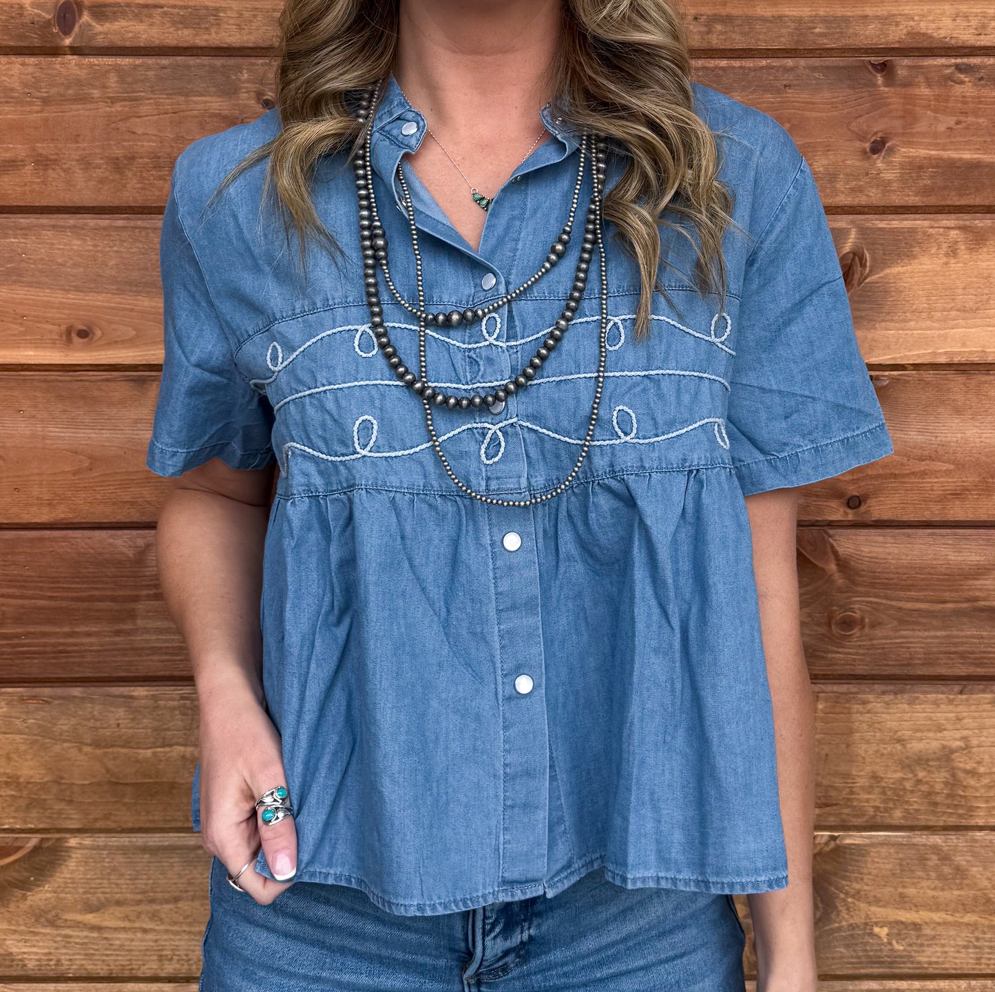 Loopty Lou Blouse *Denim