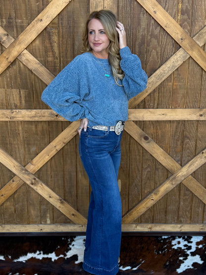 The Chenille Sweater *Blue