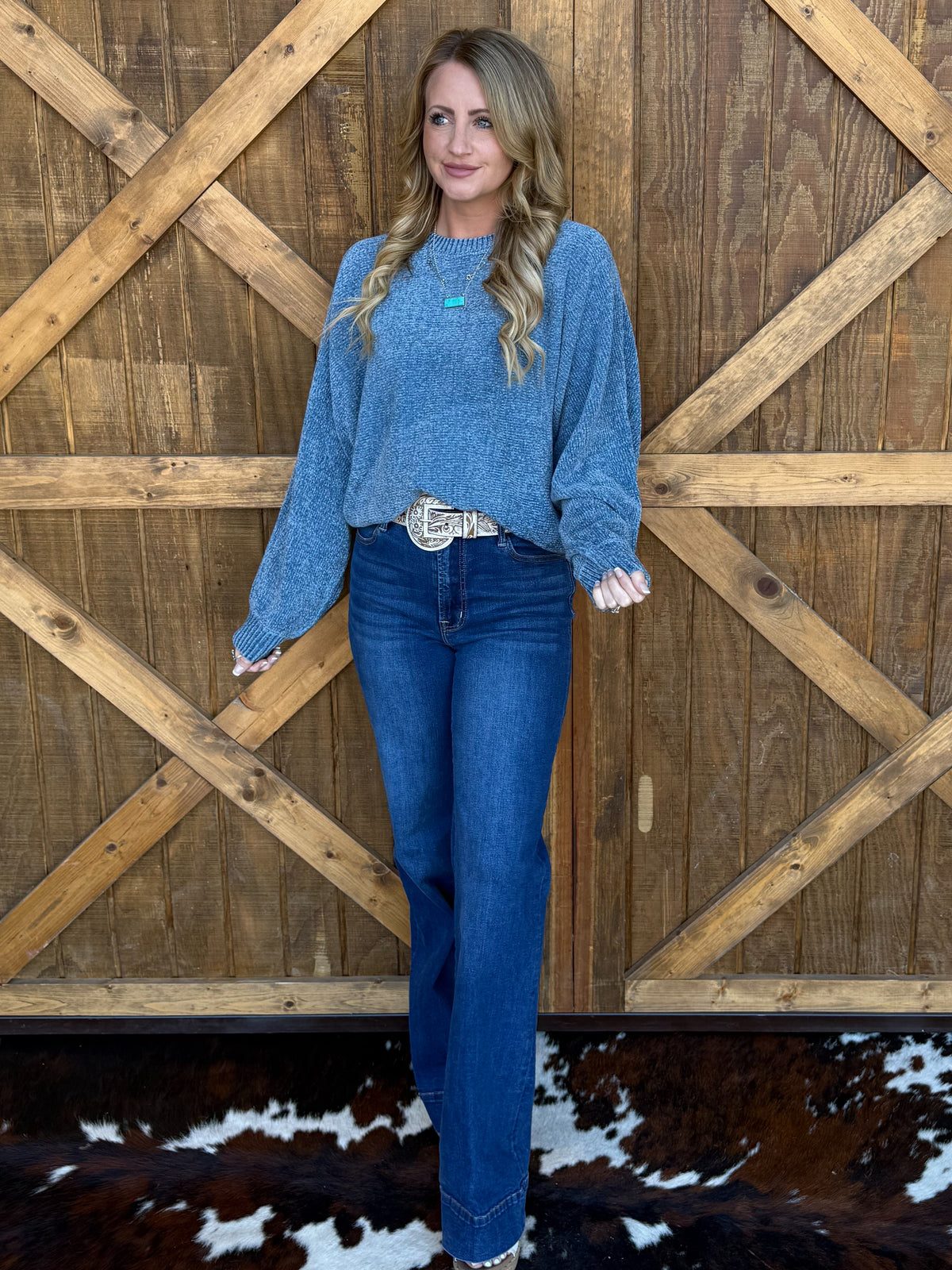 The Chenille Sweater *Blue