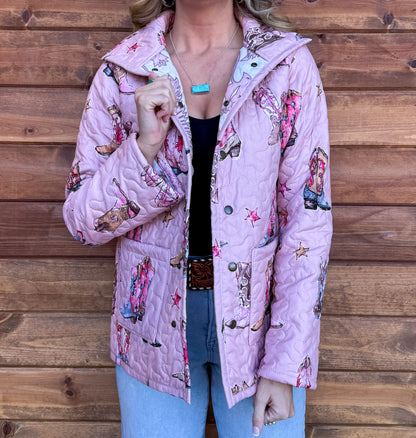Cowgirl Boots Quilted Jacket