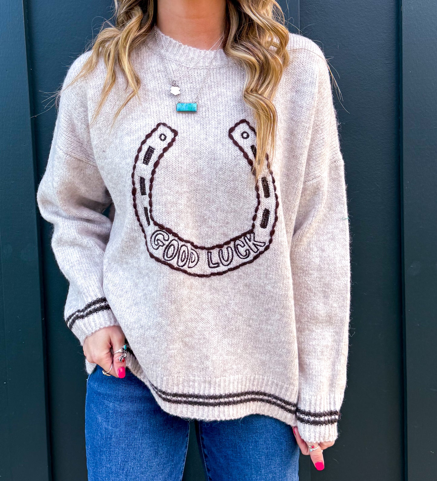 Good Luck Horseshoe Sweater