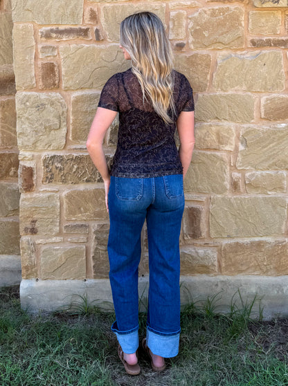 Copper Horse Mesh Top