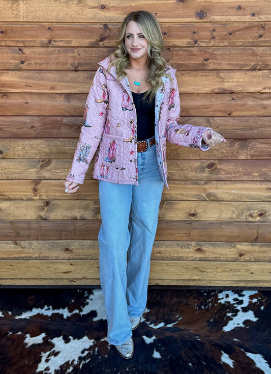 Cowgirl Boots Quilted Jacket