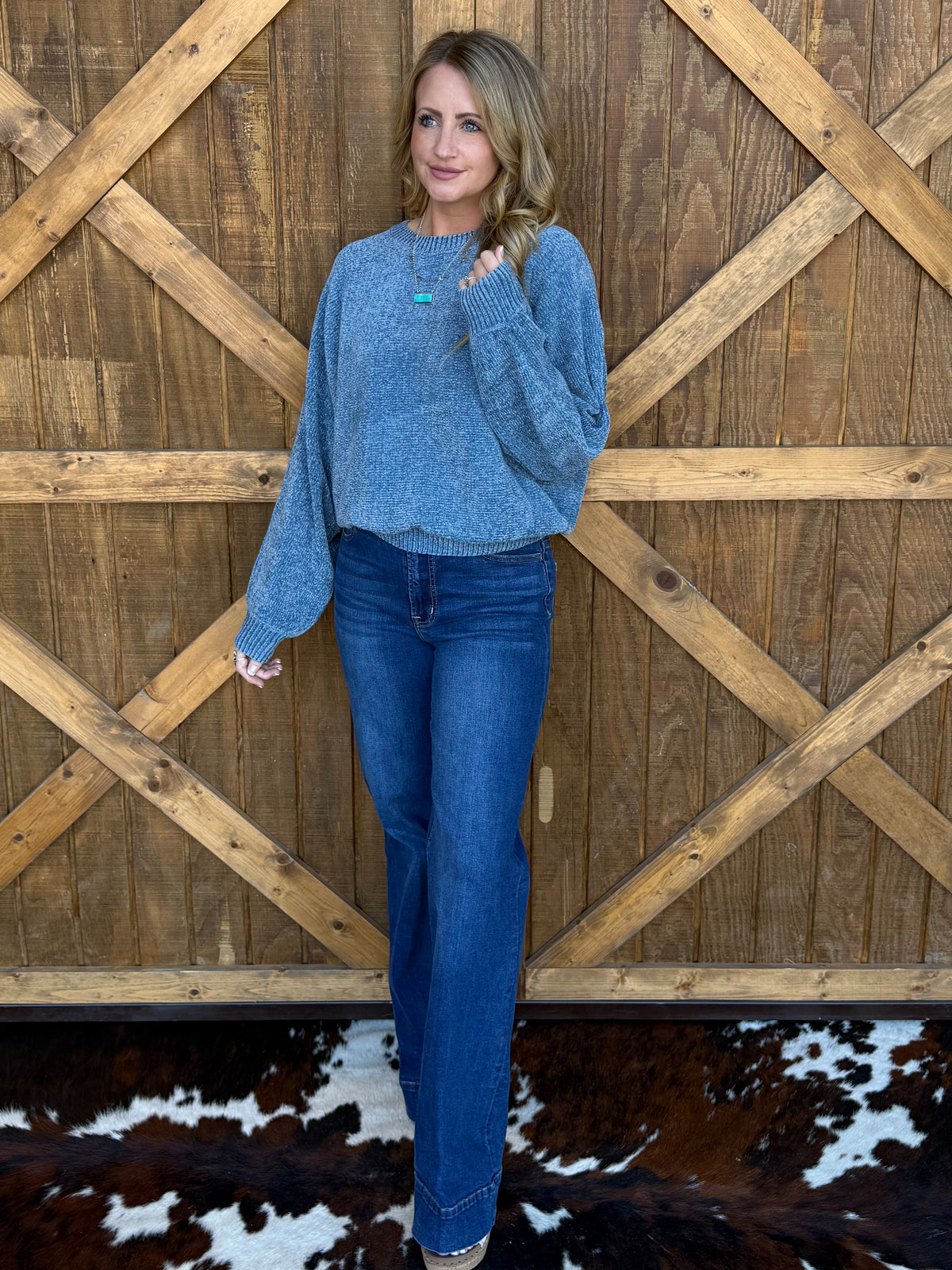 The Chenille Sweater *Blue
