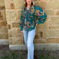 Wagon Wheel Sheer Blouse *Turquoise