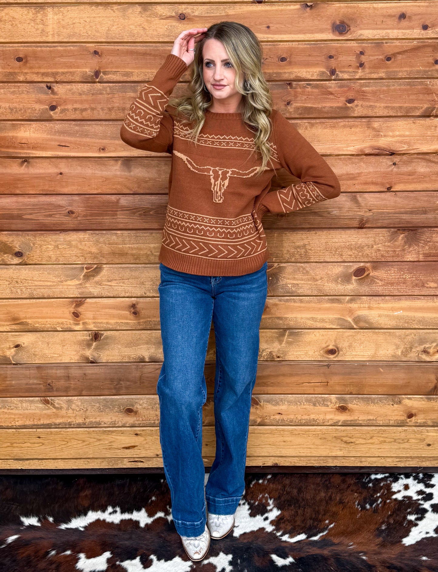 Longhorn Sweater *Cinnamon