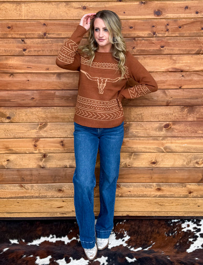Longhorn Sweater *Cinnamon
