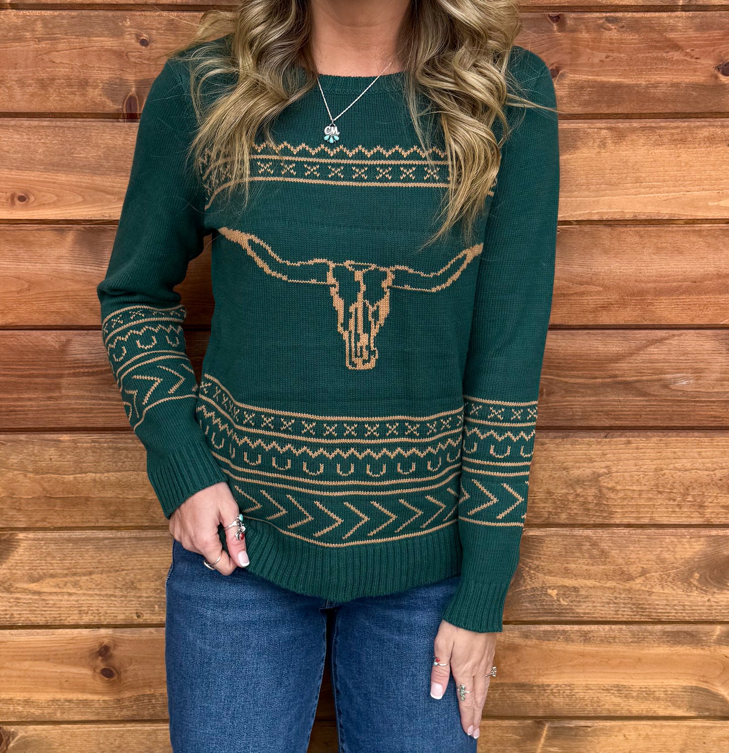 Longhorn Sweater *Spruce