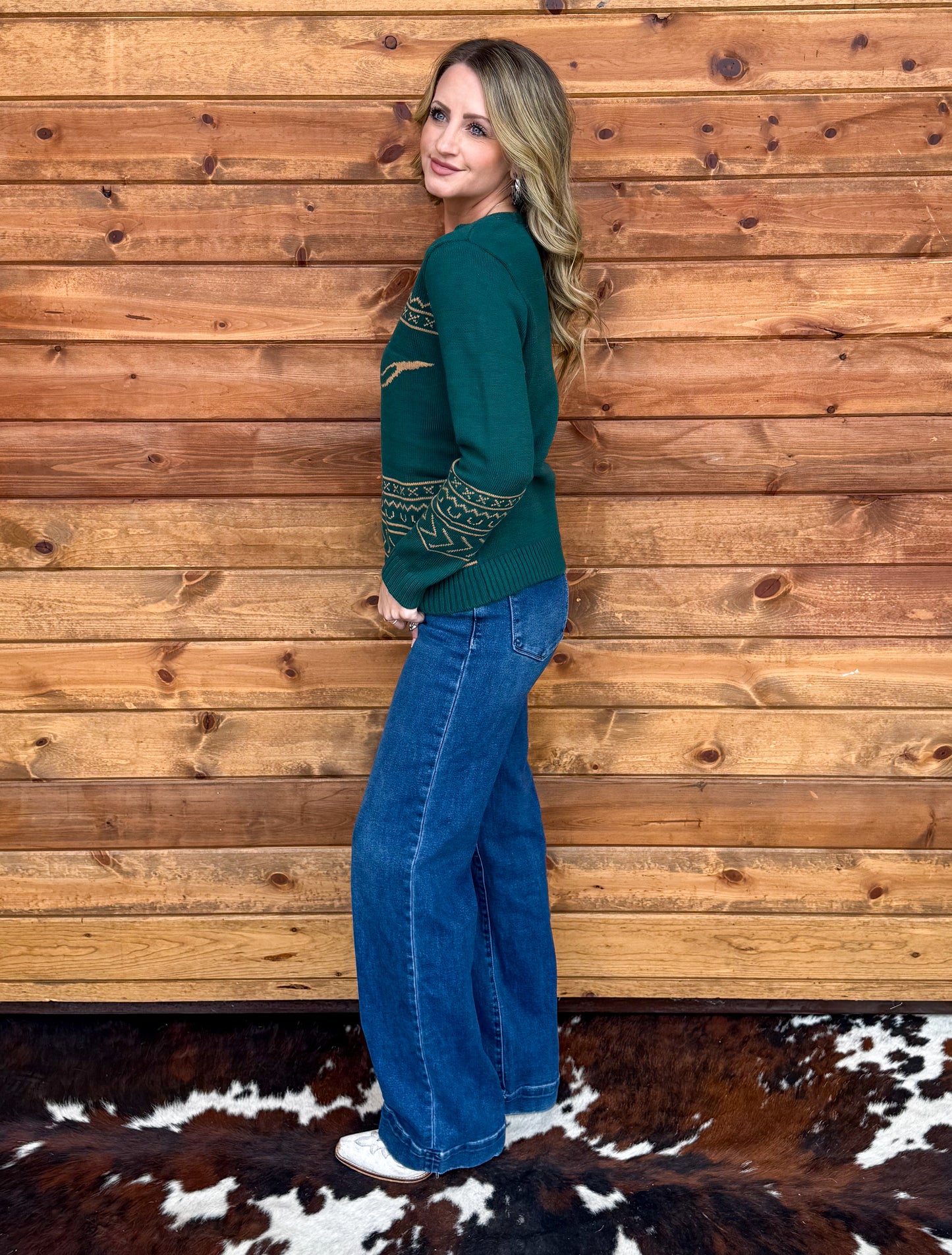 Longhorn Sweater *Spruce