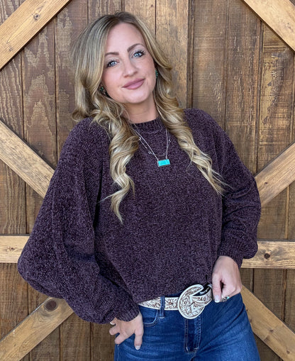 The Chenille Sweater *Cocoa