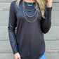 Swanky Leather Long Sleeve *Midnight