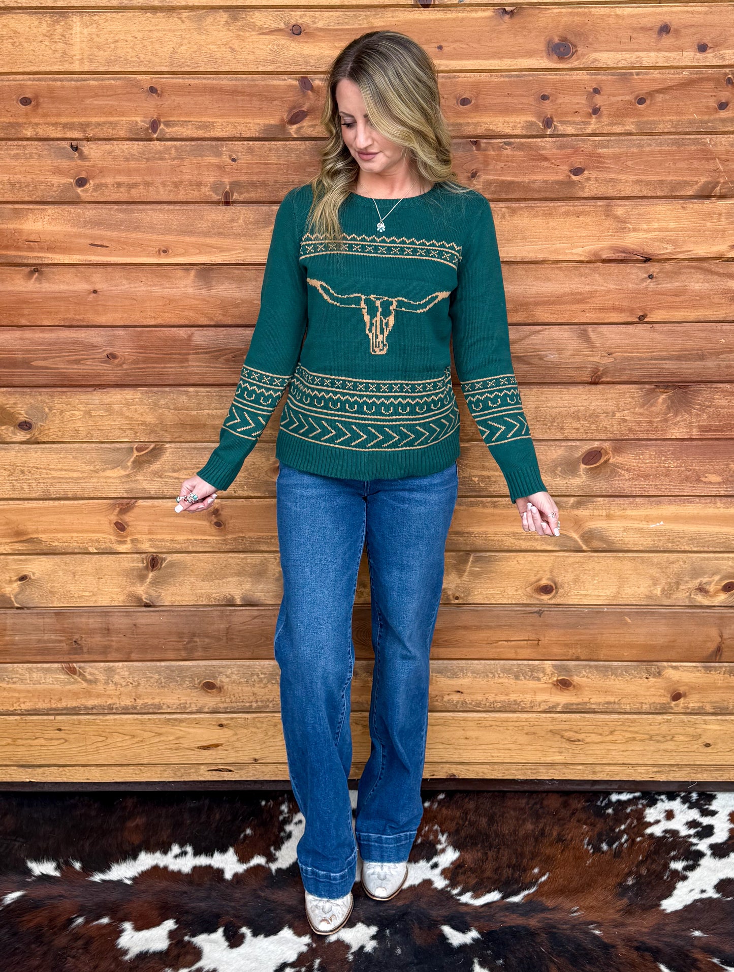 Longhorn Sweater *Spruce