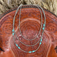 Silver Pearl & Turquoise Faux Layered Necklace