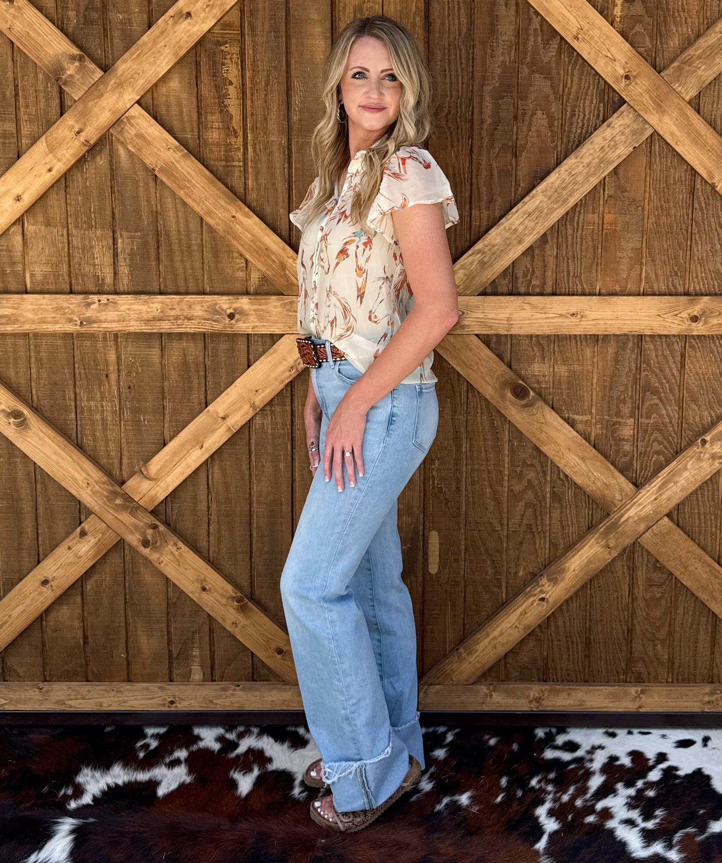 Painted Horses Sheer Blouse