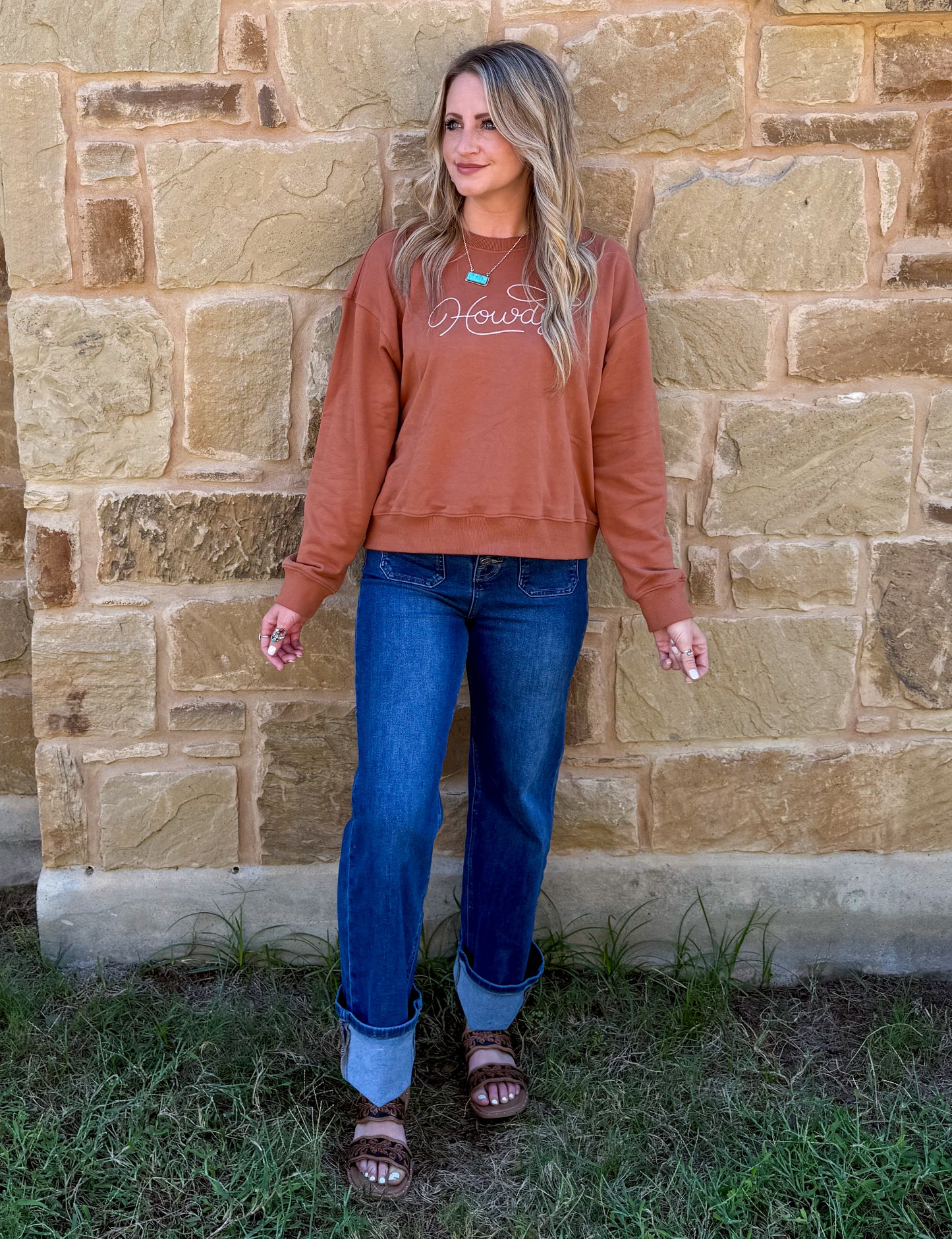 Howdy Embroidered Sweatshirt