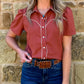 Cowgirl Pearl Snap Top *Rust