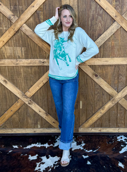 Wild & Western Sweater *Teal
