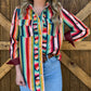 Serape Sunrise Button-Up Top