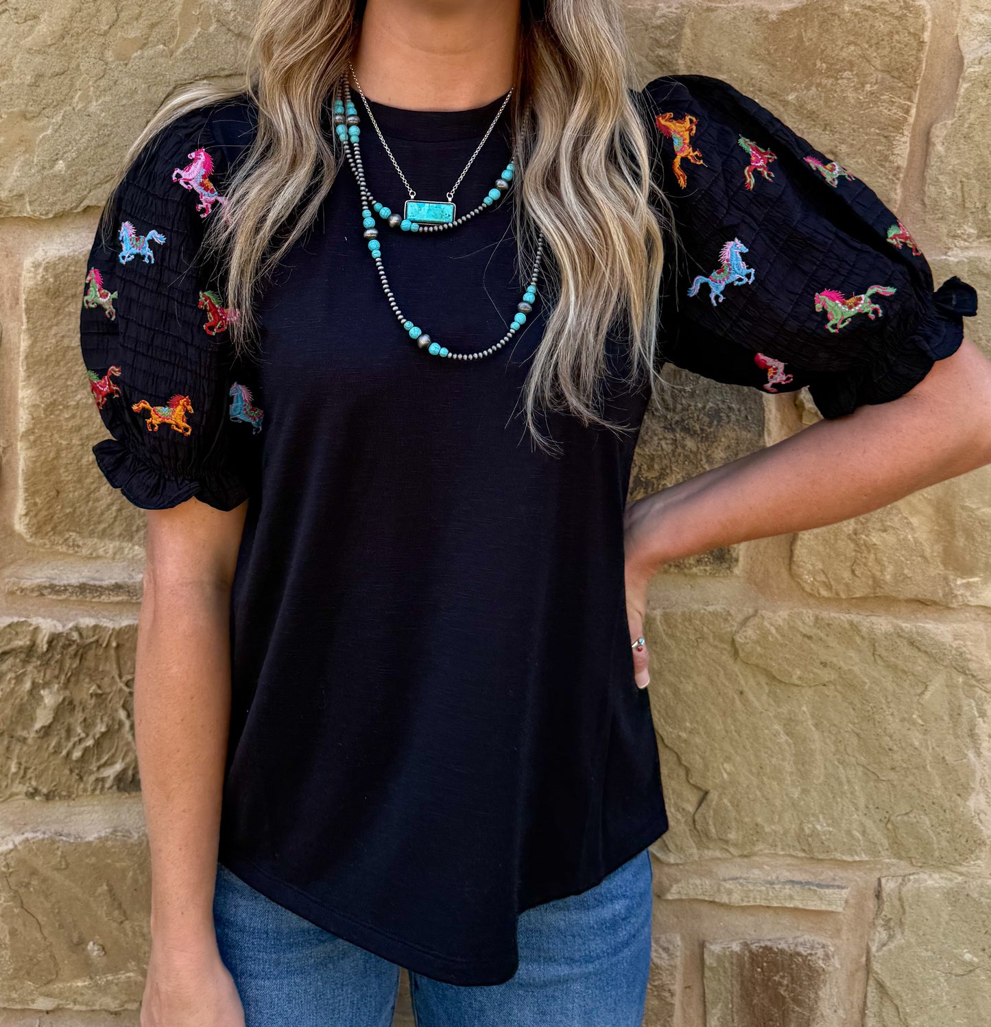Colorful Horses Top