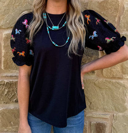Colorful Horses Top