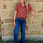 Cowgirl Pearl Snap Top *Rust