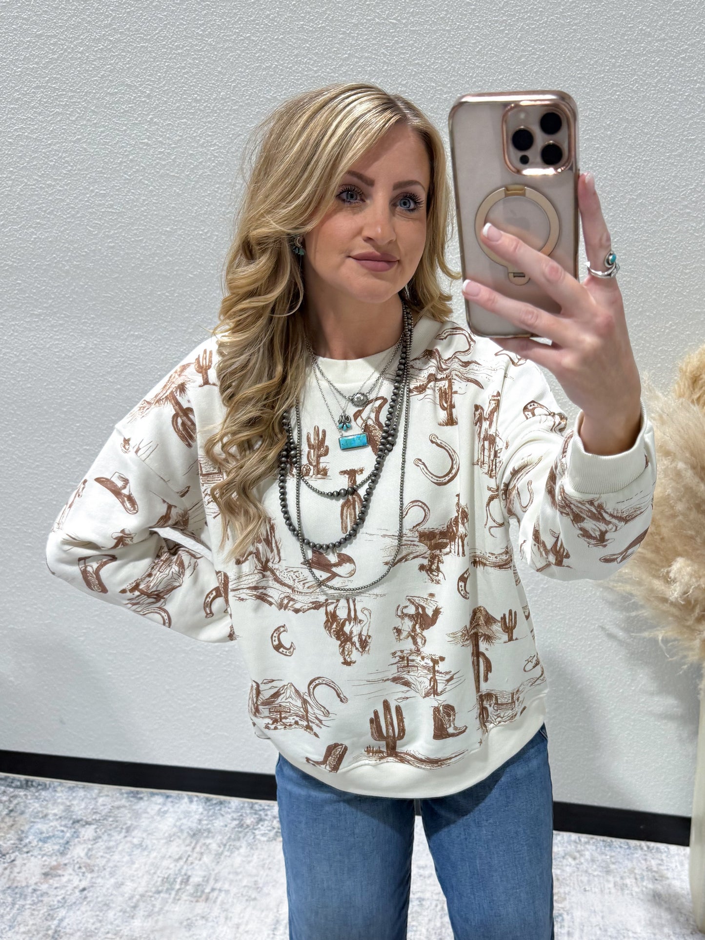 Cozy Cowboy Desert Sweatshirt *Cream