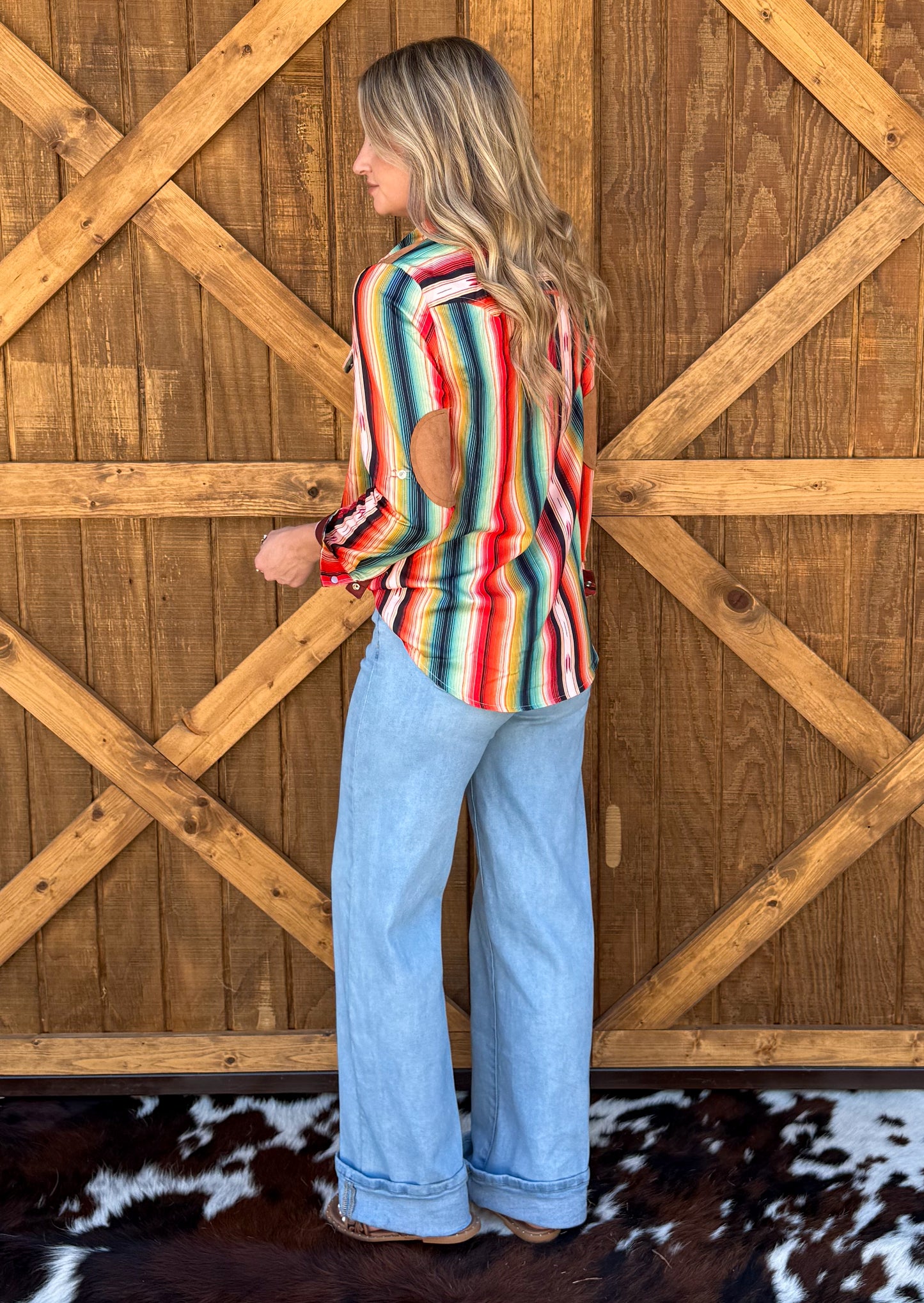 Serape Sunrise Button-Up Top