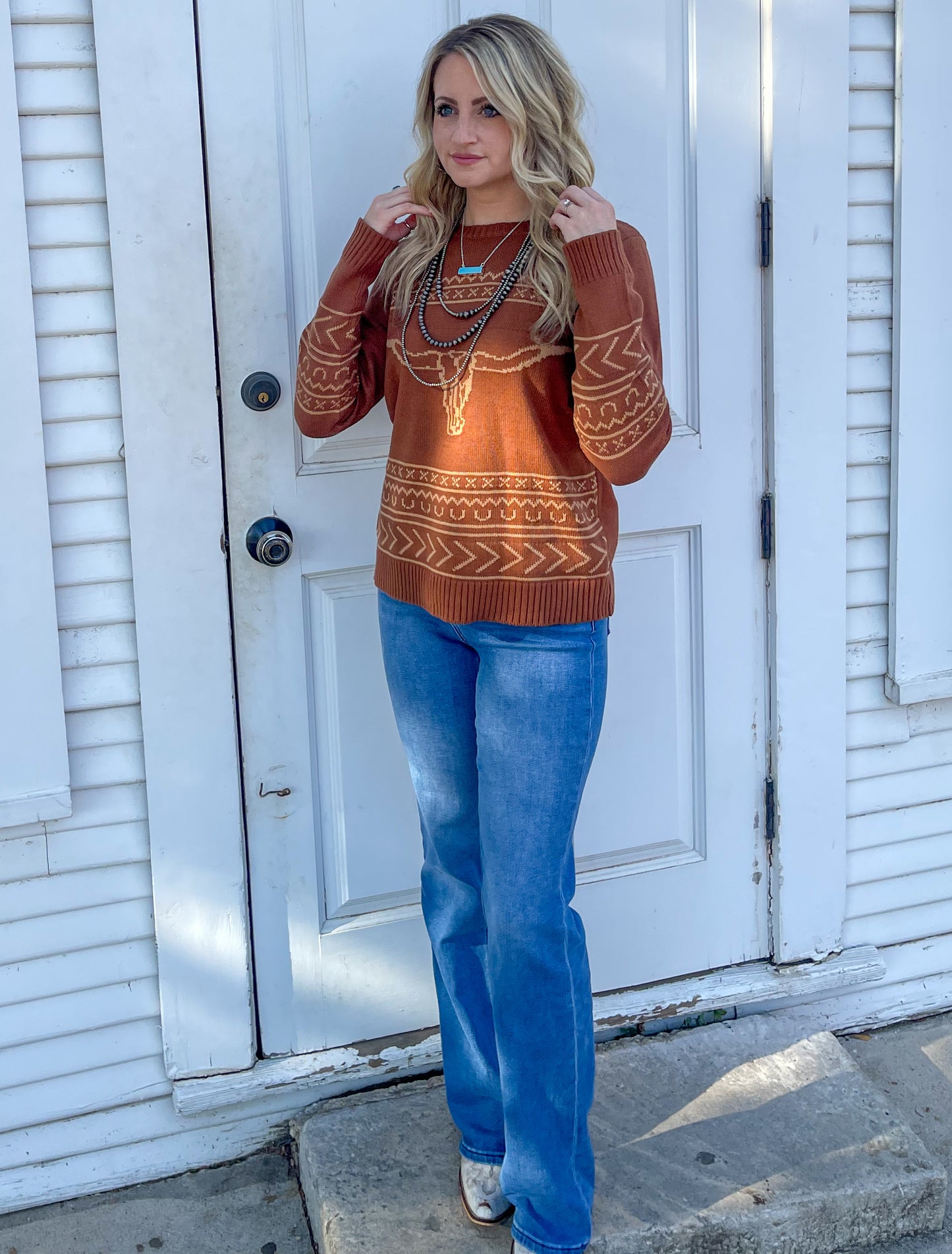 The Longhorn Sweater *Cinnamon