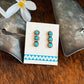 Maverick 3 Stone Turquoise Earrings