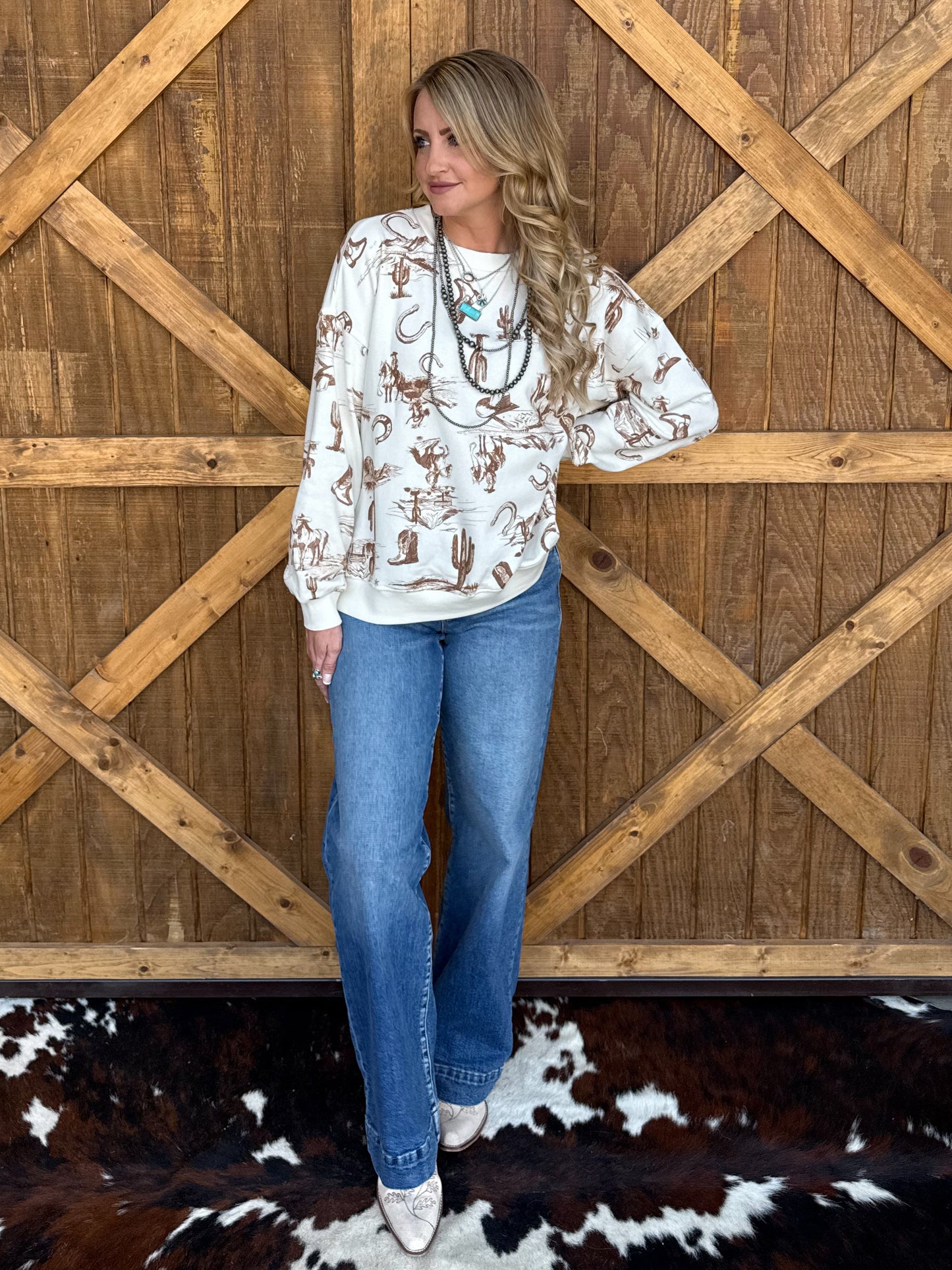 Cozy Cowboy Desert Sweatshirt *Cream