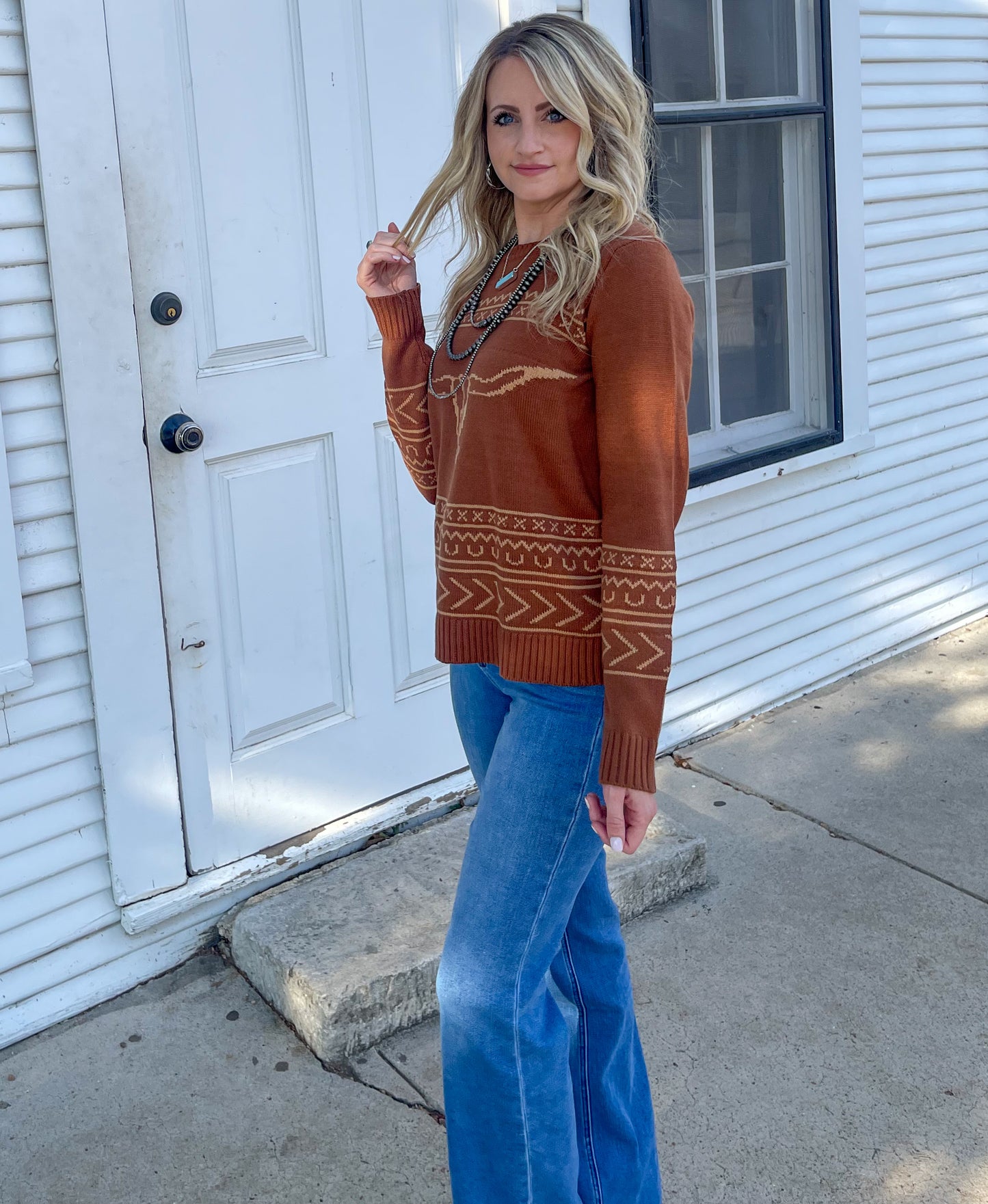 The Longhorn Sweater *Cinnamon