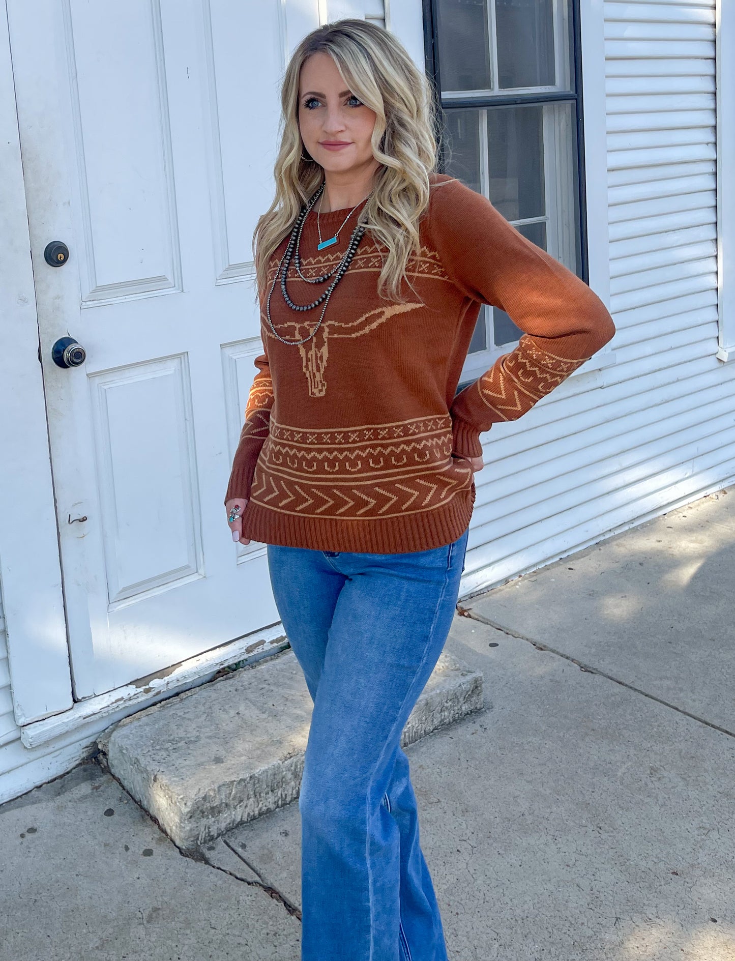 The Longhorn Sweater *Cinnamon