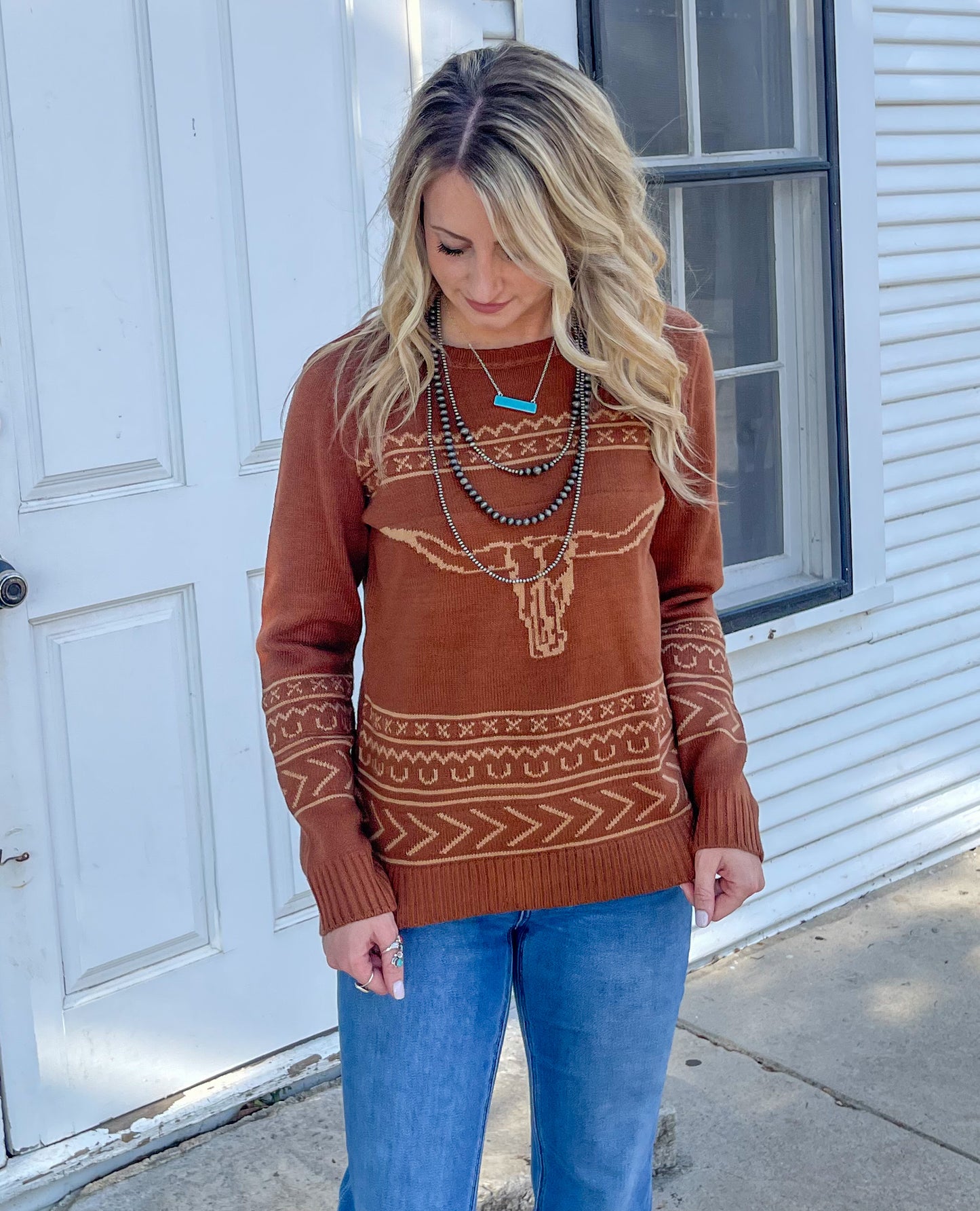 The Longhorn Sweater *Cinnamon